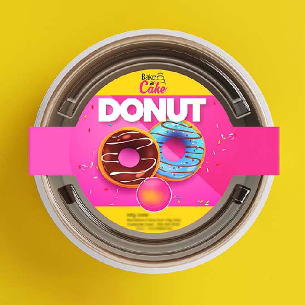 Bake a Cake — Donut tub packaging