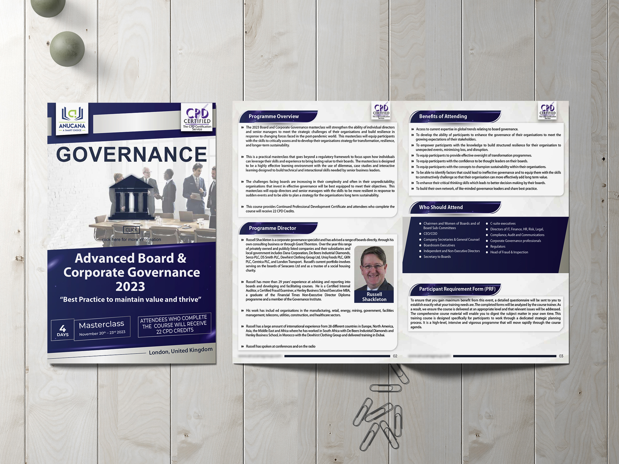 Anucana — Governance masterclass brochure