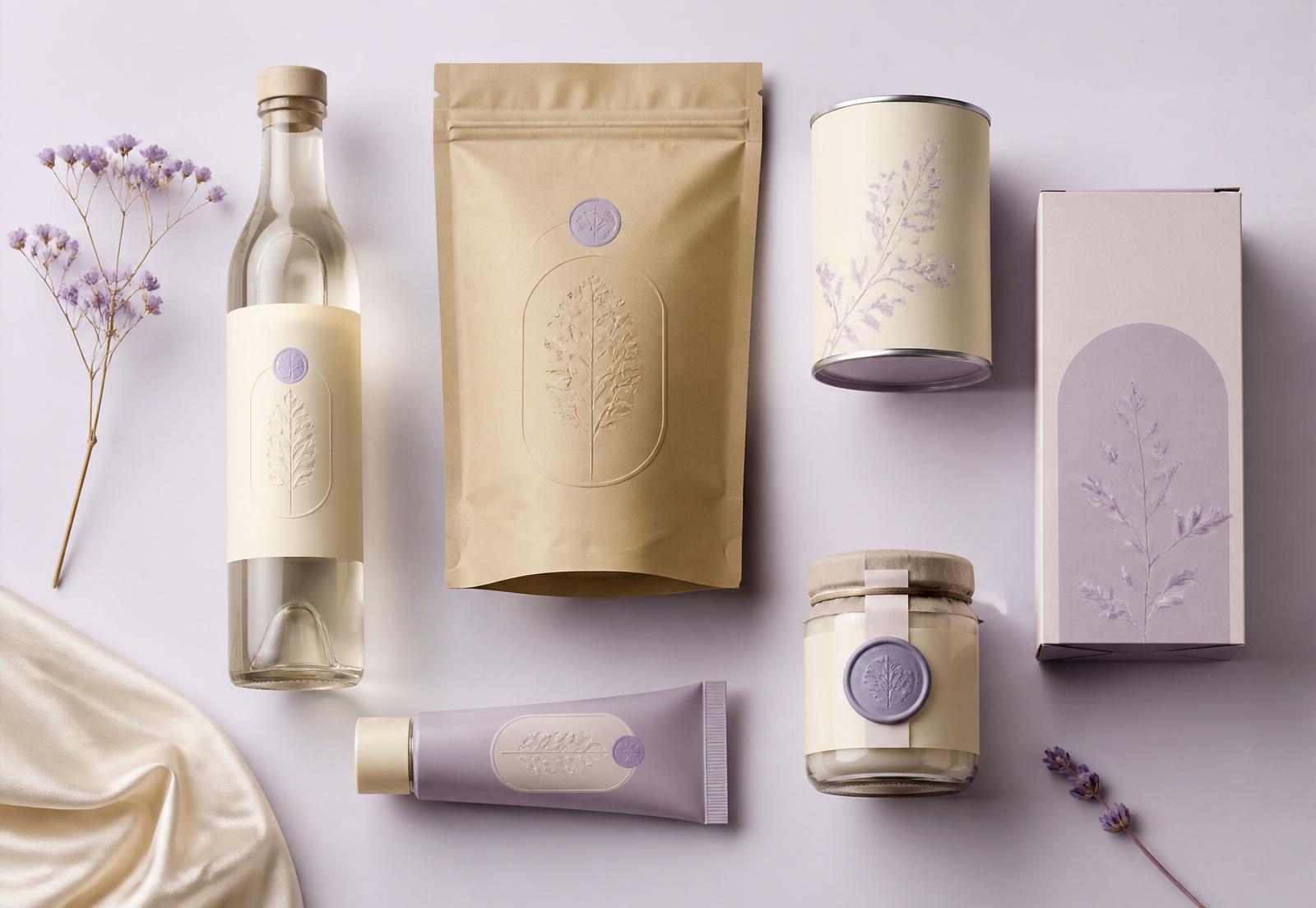Premium packaging suite featuring bottle, pouch, tin, jar and carton mockups